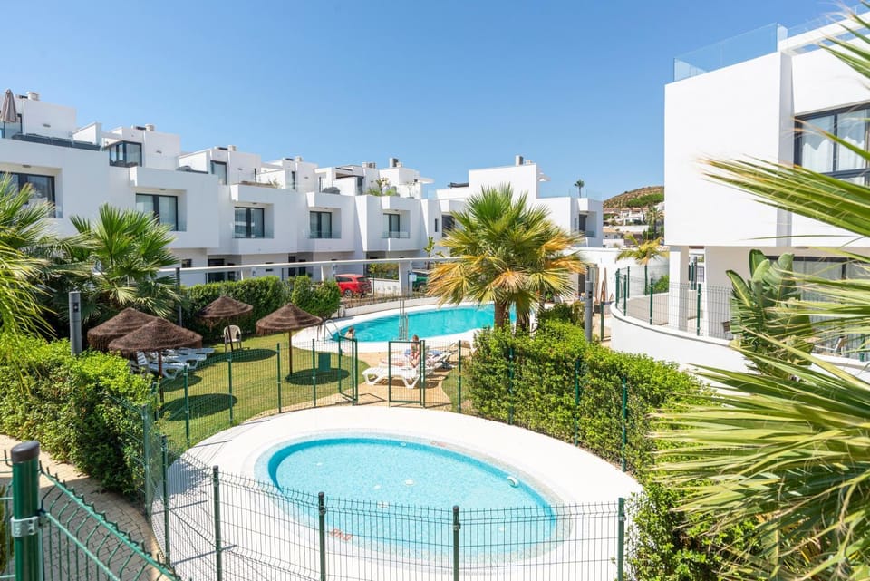 Property building, Living room, Swimming pool