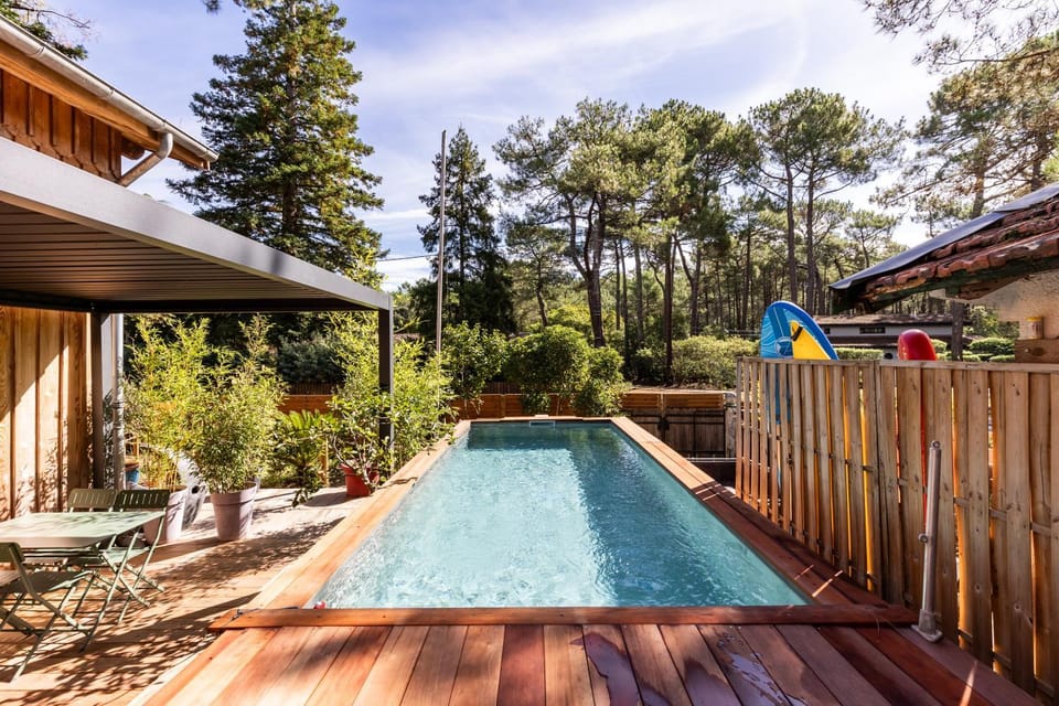 Property building, Living room, Swimming pool