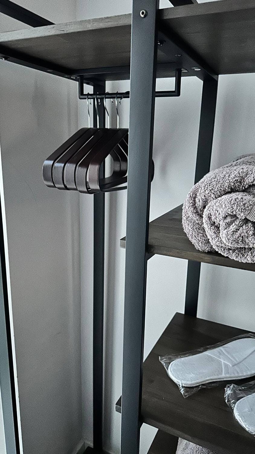 Bedroom, furniture, towels, wardrobe