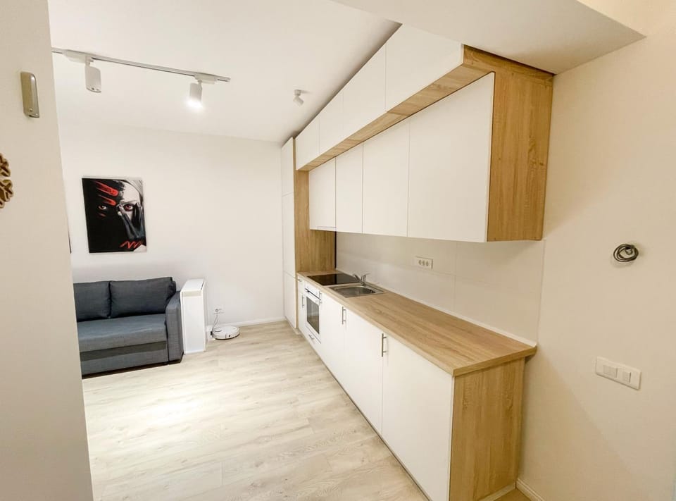 Kitchen or kitchenette, Living room, Seating area, stove