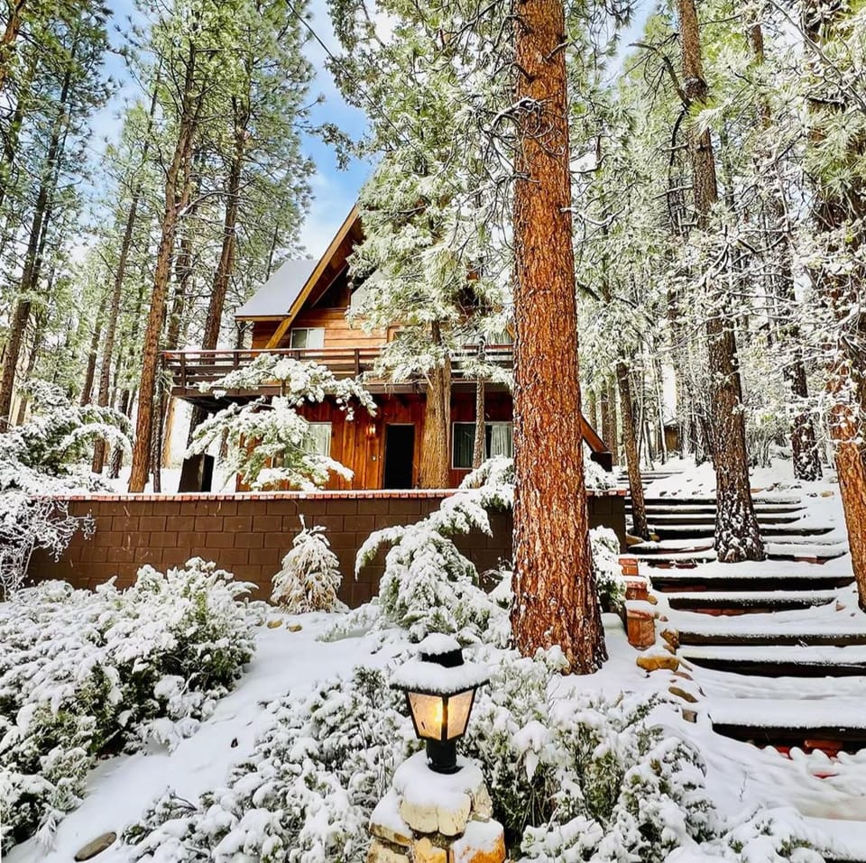 The Wilkie Cabin ~ Calming home hideaway in the woods with fireplace, balcony, grill, & board games Cabin in Big Bear