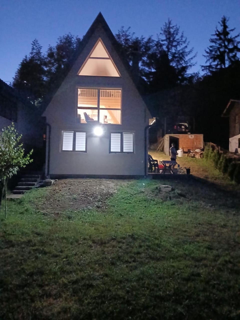 Property building, Night, Garden view