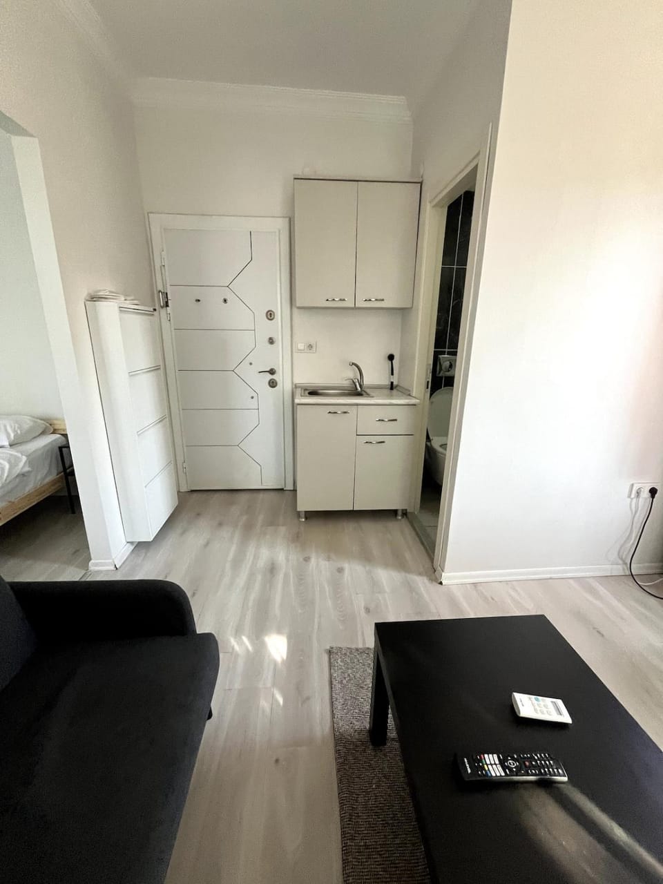 Kitchen or kitchenette, Living room, Seating area