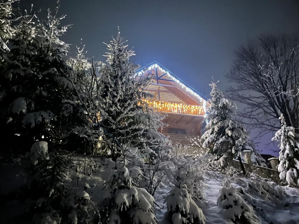 Night, Natural landscape, Winter