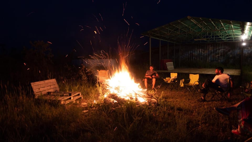 Night, People, group of guests, fireplace