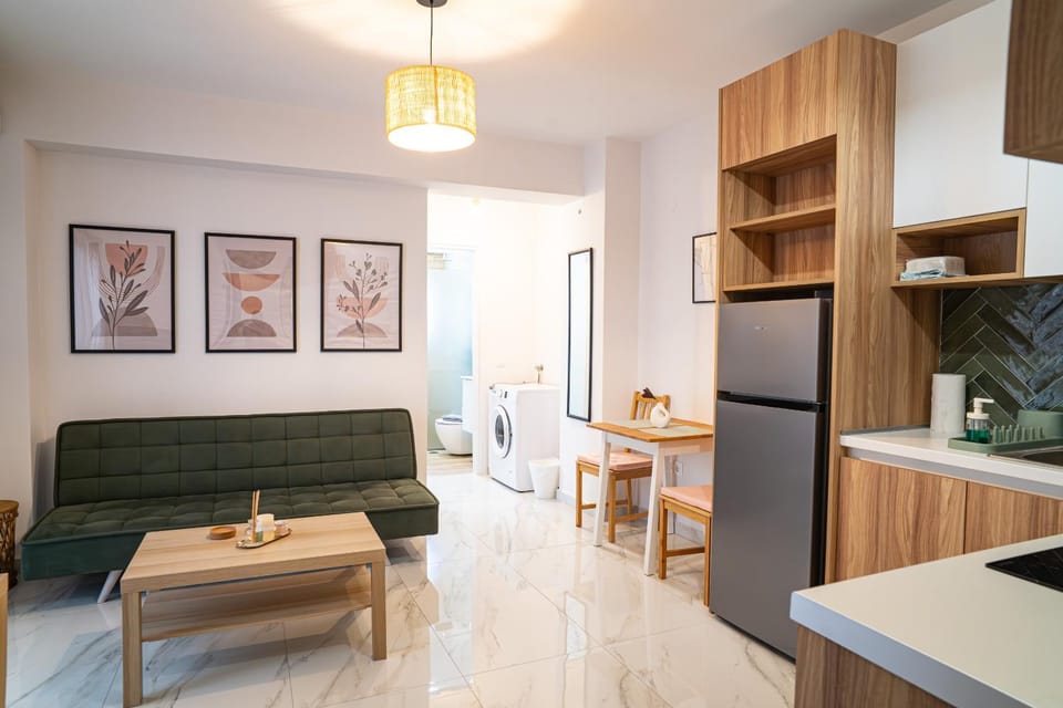 Kitchen or kitchenette, Living room, Photo of the whole room, Decorative detail, Seating area, Dining area, kitchen