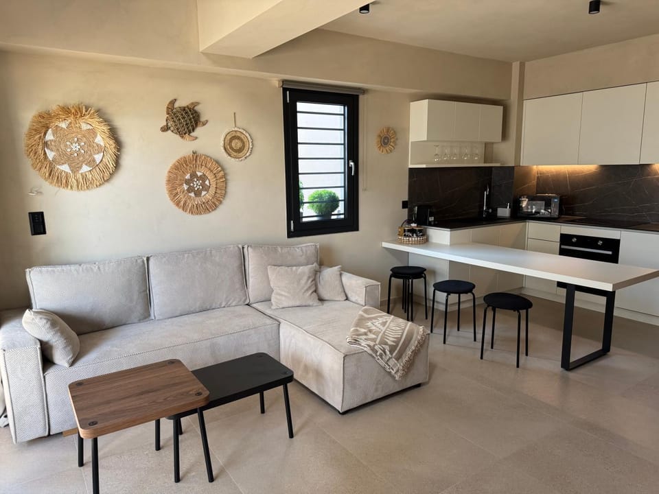 Kitchen or kitchenette, Living room, Seating area, Dining area, stove