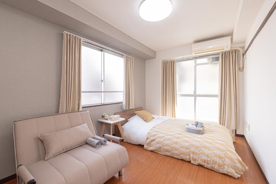 Bed, Photo of the whole room, Bedroom, air conditioner
