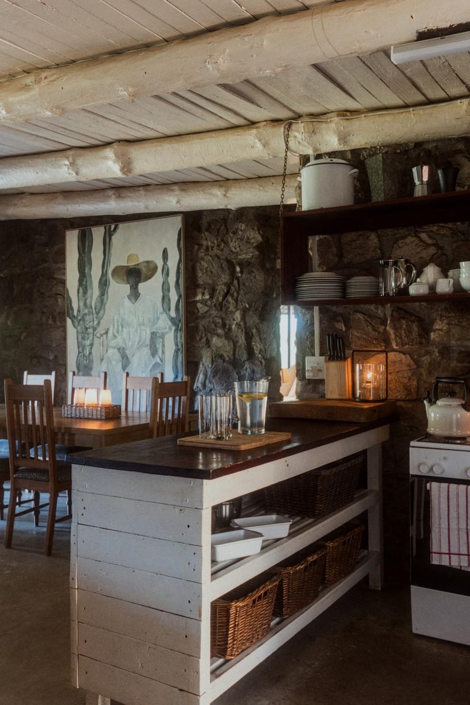 Dining area, oven, stove, kitchen