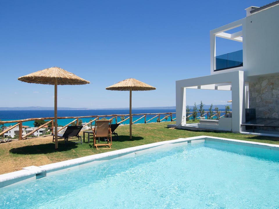 Patio, Day, Natural landscape, Pool view, Sea view, Swimming pool, sunbed