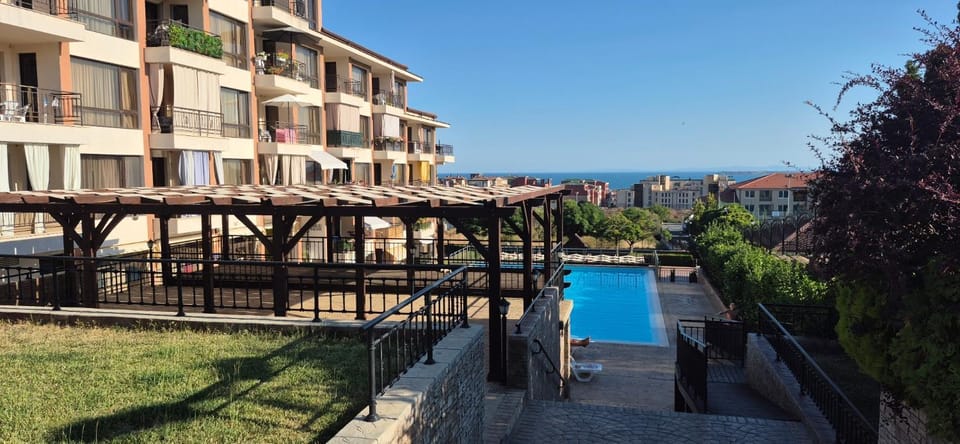Property building, Day, Natural landscape, View (from property/room), Pool view, Sea view, Swimming pool