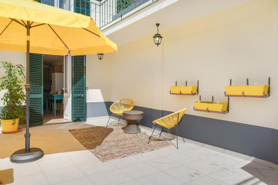 Property building, Patio, Day, View (from property/room), Balcony/Terrace, Living room, Seating area, sunbed