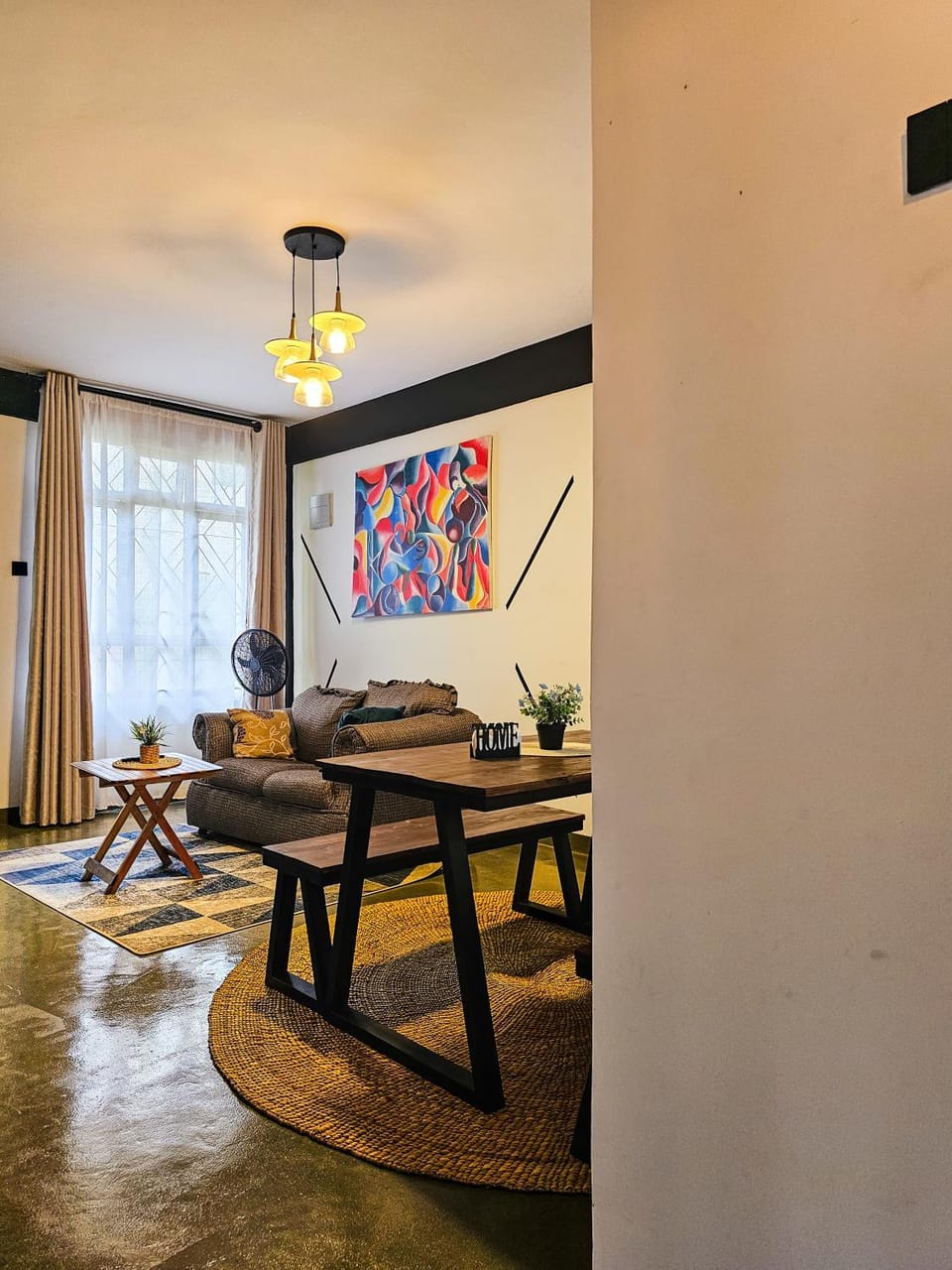 Living room, Seating area, Dining area