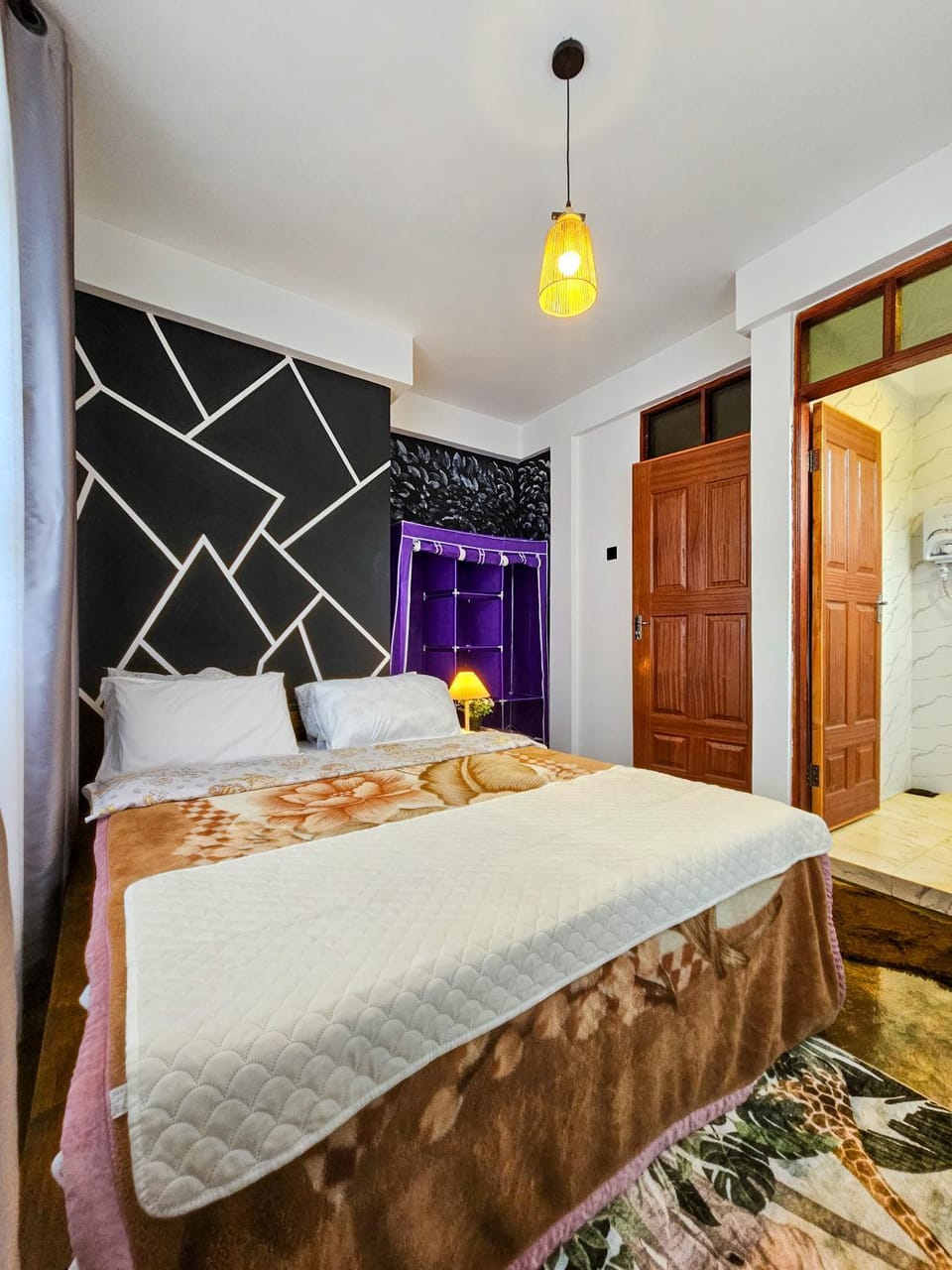 Bed, Photo of the whole room, Bedroom, wardrobe