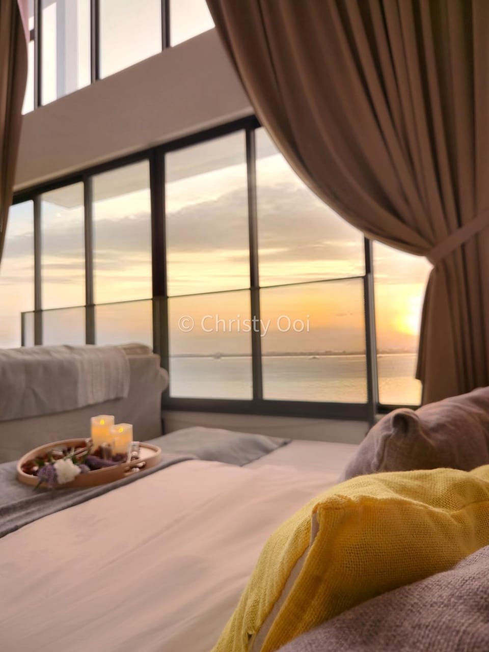 Bed, Sea view, Sunrise, Sunset