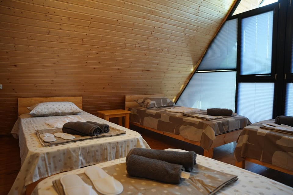 Bed, Photo of the whole room, Bedroom, towels