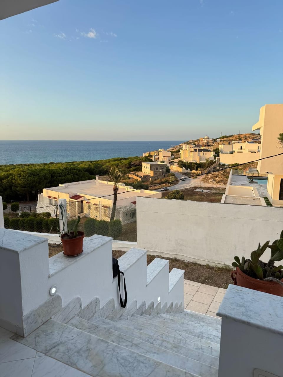 Property building, Patio, Natural landscape, View (from property/room), Balcony/Terrace, Sea view