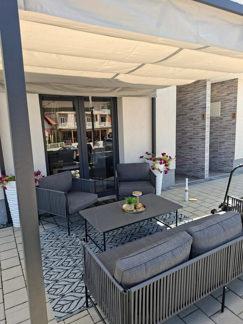 Patio, Living room, Seating area