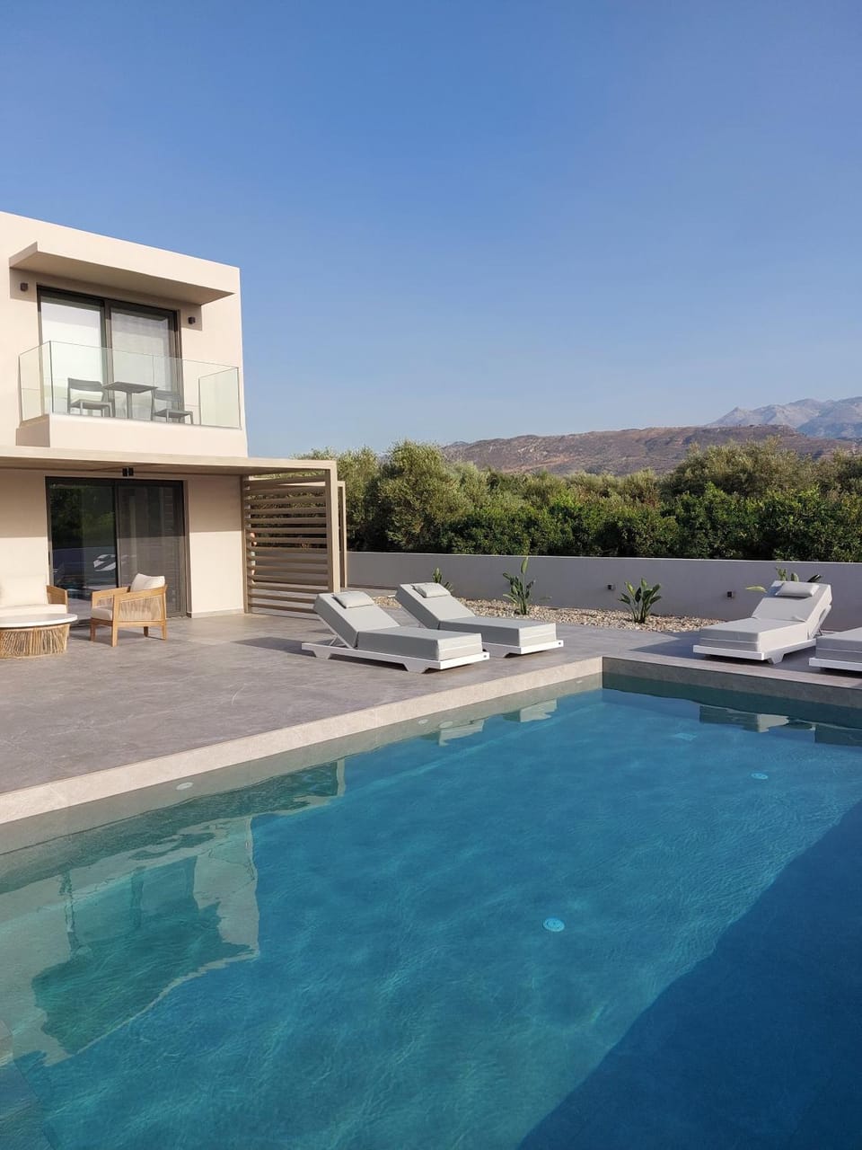 Patio, Natural landscape, Mountain view, Pool view, Swimming pool, sunbed