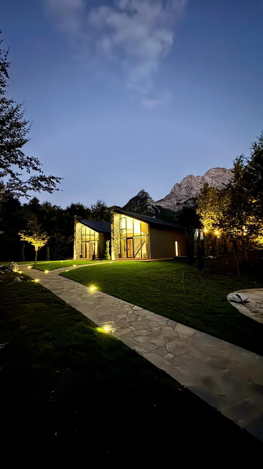 Property building, Night, Natural landscape, Mountain view