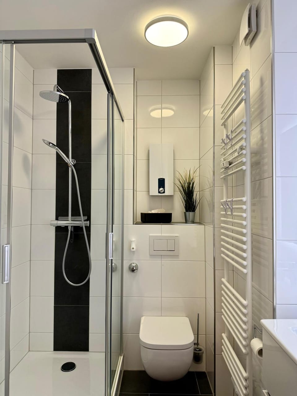 Shower, Toilet, Bathroom, hair dryier, towels