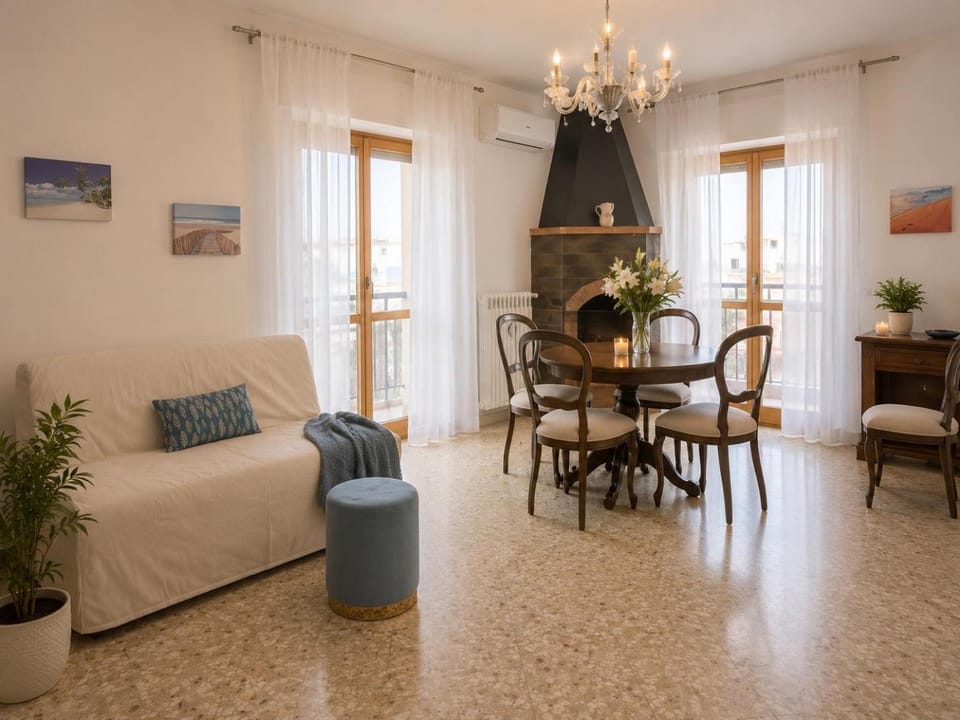 Living room, Seating area, Dining area, air conditioner