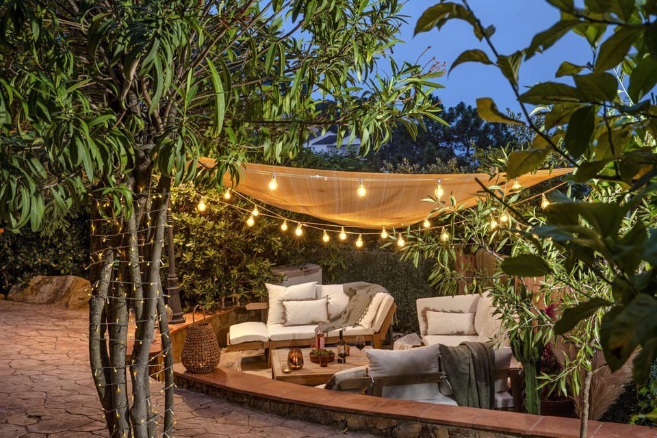 Night, Garden, Seating area, Garden view