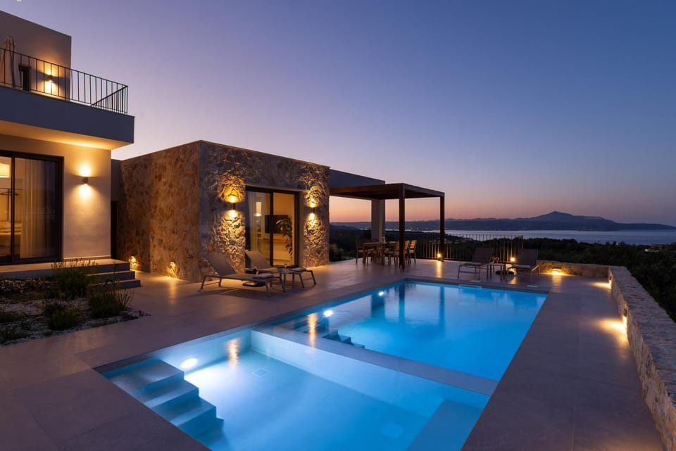 Property building, Sea view, Swimming pool, Sunset