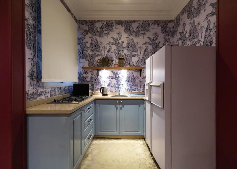 Kitchen or kitchenette, minibar, stove