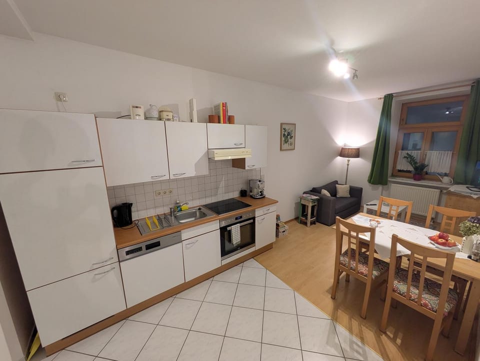 Living room, kitchen