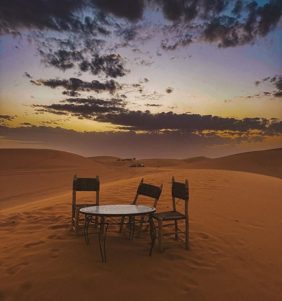 Property building, Natural landscape, View (from property/room), Seating area, Sunset