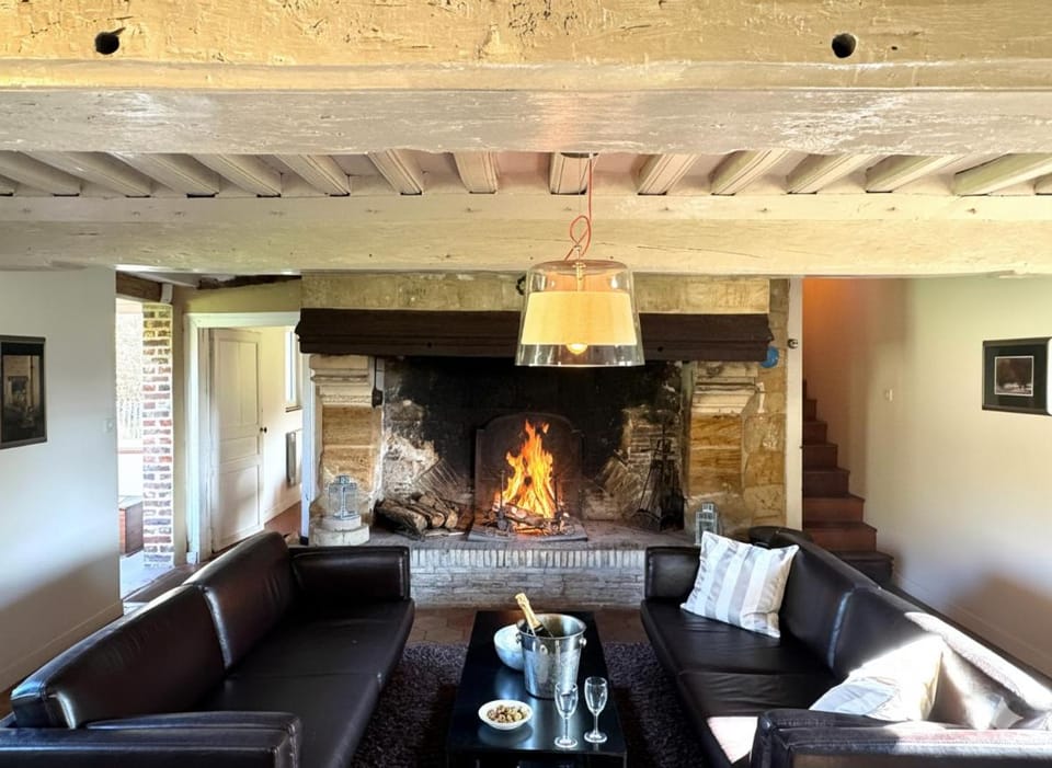 Living room, fireplace