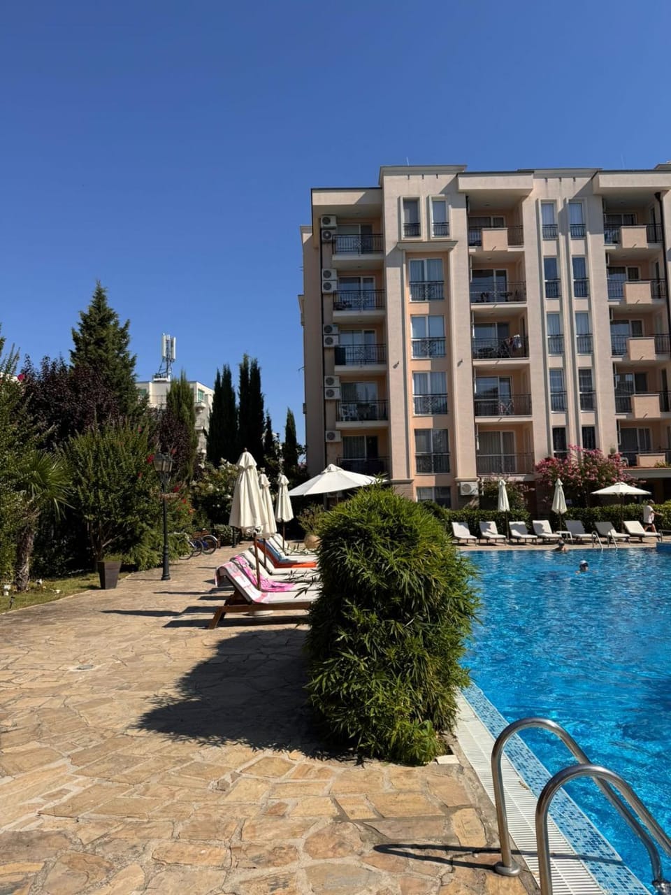 Property building, Pool view, sunbed