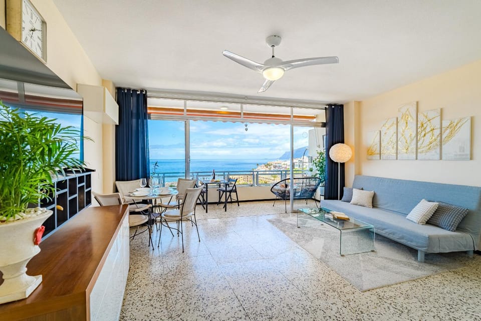 View (from property/room), Living room, Seating area, Sea view