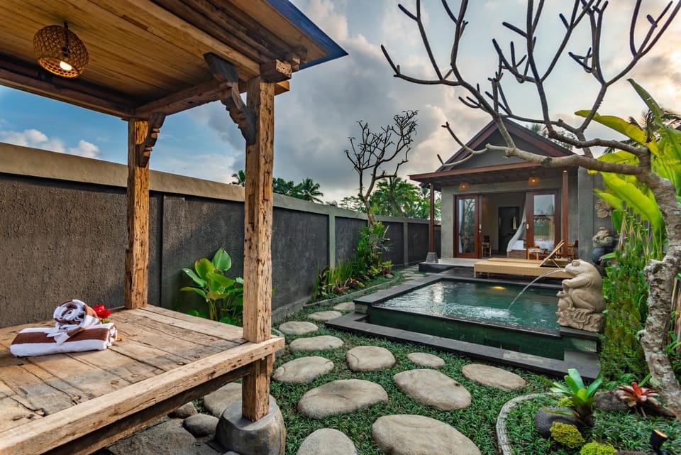 Patio, Natural landscape, Pool view