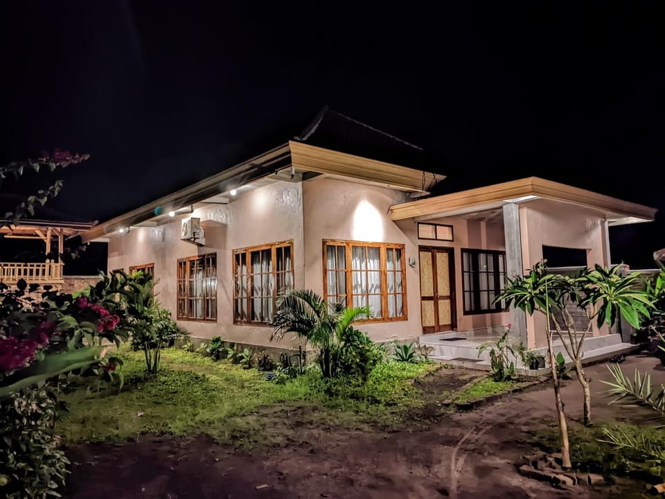 Property building, Night, Garden, Garden view