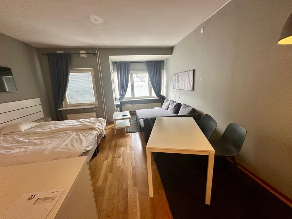 Bed, Living room, Photo of the whole room, Seating area, Bedroom