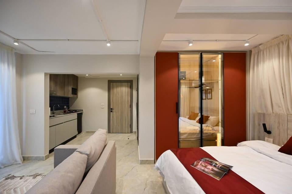 Bed, Kitchen or kitchenette, Photo of the whole room