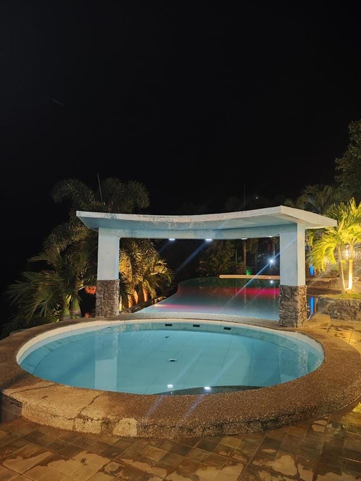 Night, Pool view, Swimming pool