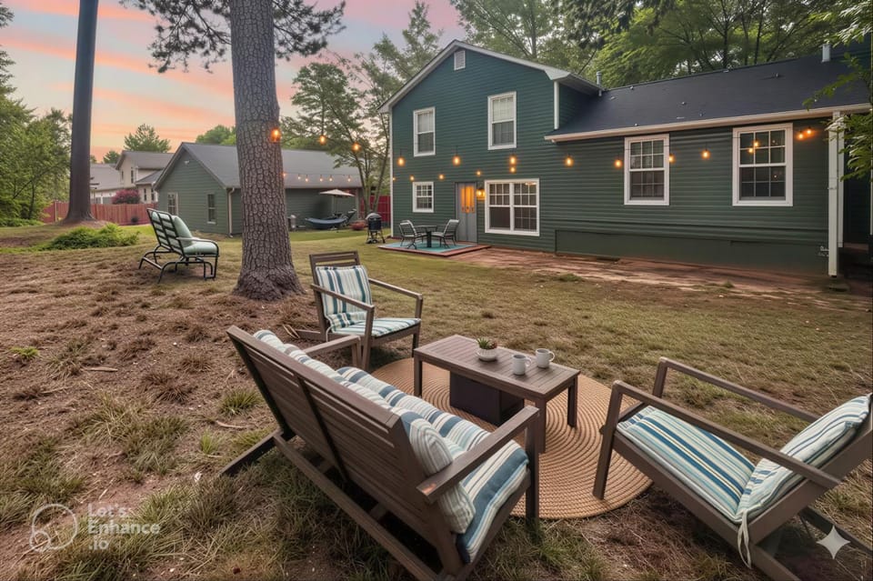 Property building, Patio, Spring, Day, Seating area, Evening entertainment