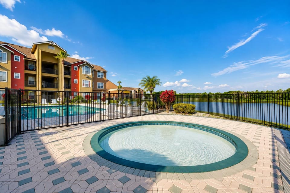 Property building, Day, Natural landscape, View (from property/room), Lake view, Pool view, Swimming pool