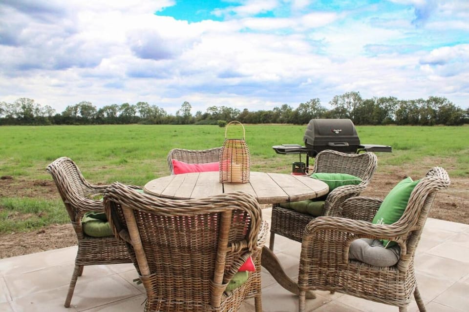 Patio, Spring, Day, BBQ facilities, Garden, Garden, Seating area, Dining area, Garden view