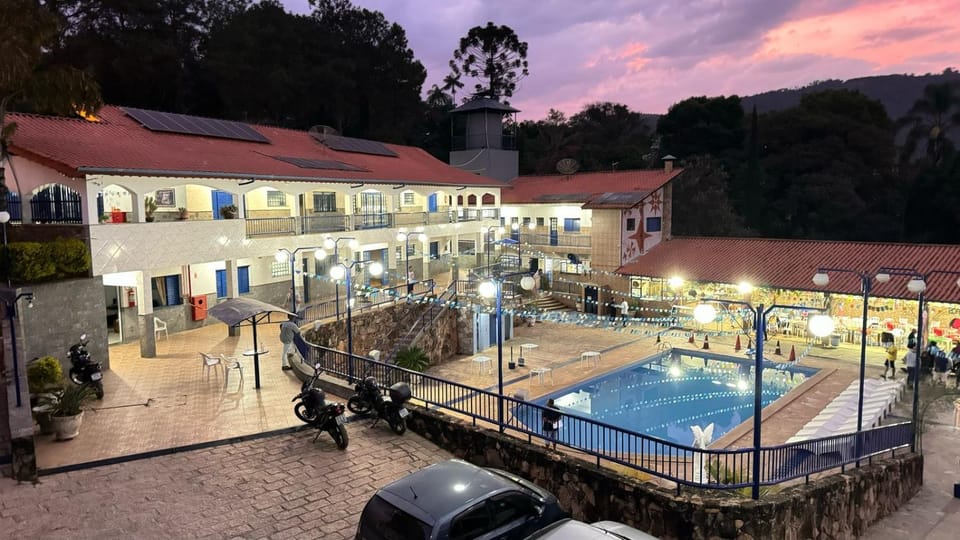 Property building, Night, Natural landscape, Mountain view, Pool view