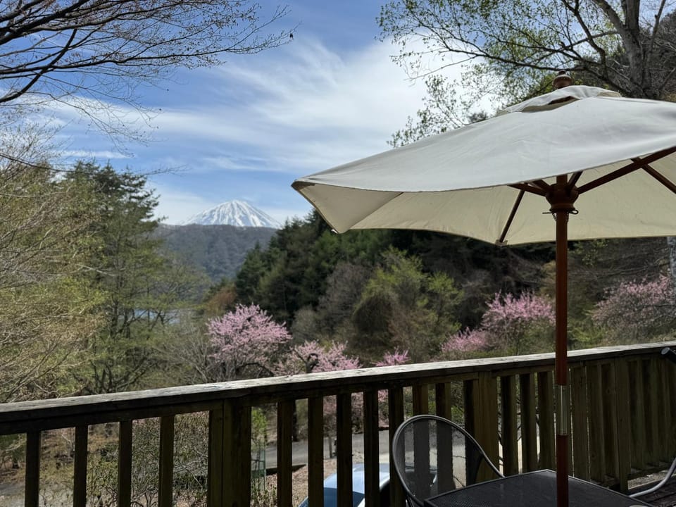 Cabin A MtFuji view, BBQ, lake Saiko 3mins, hammock, wood deck Cabin in Shizuoka Prefecture