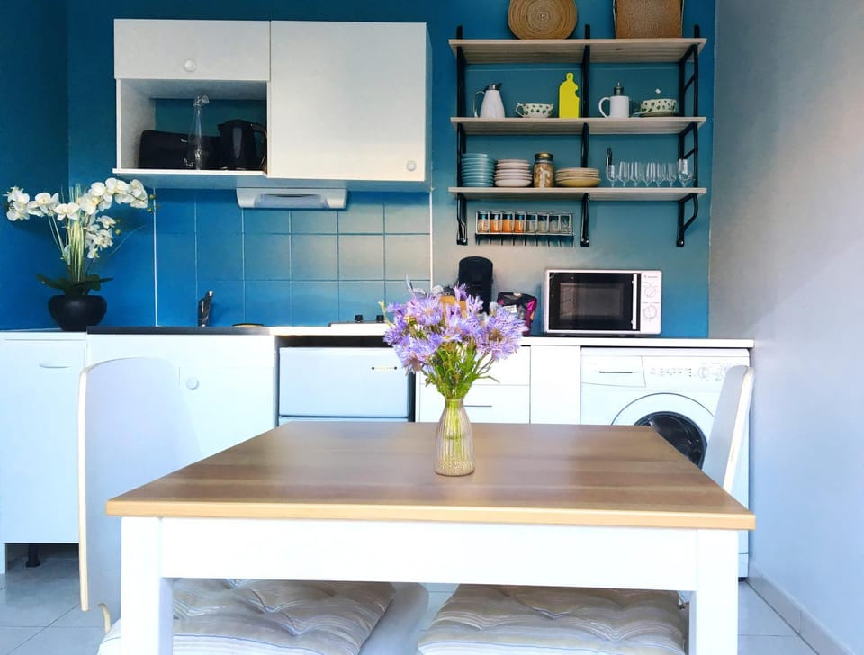 Coffee/tea facilities, Kitchen or kitchenette, oven, stove