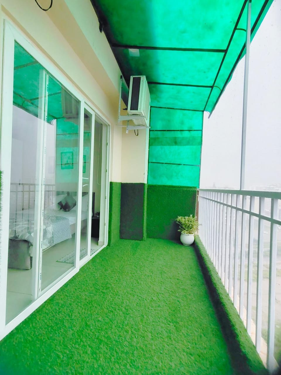 Patio, Bed, View (from property/room), Balcony/Terrace, Bedroom, air conditioner