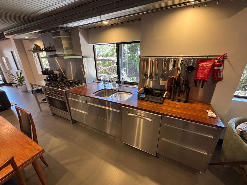 Kitchen or kitchenette, oven, stove