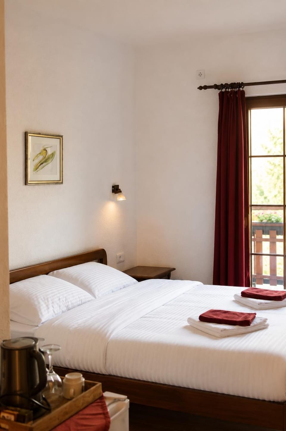 Bed, Bedroom, towels