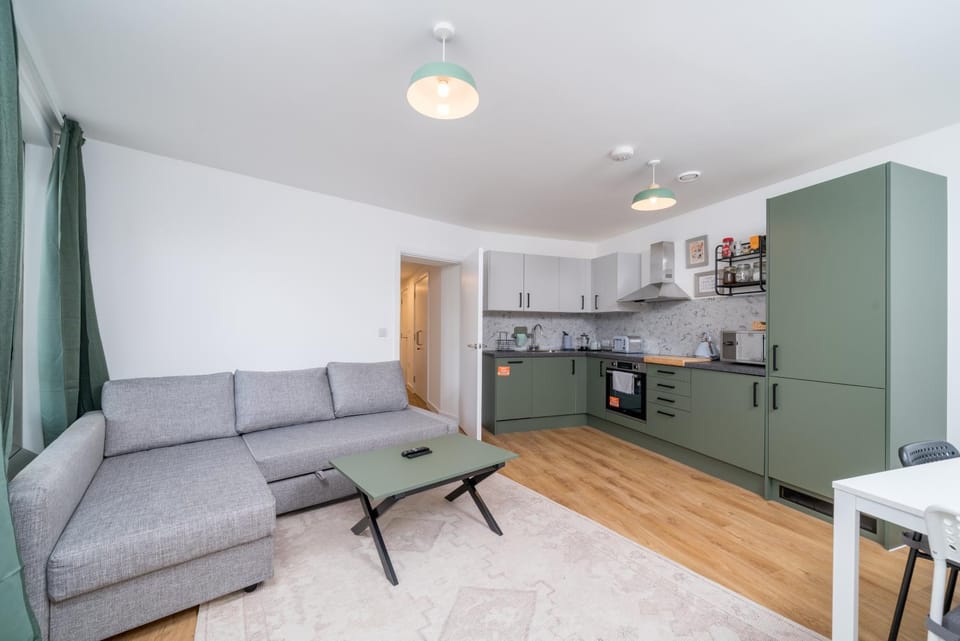Living room, kitchen