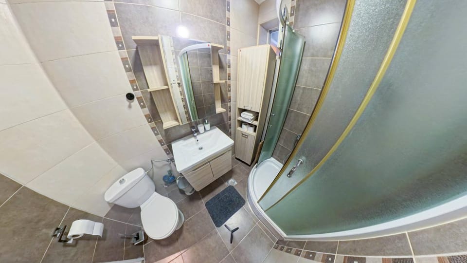 Shower, Toilet, Photo of the whole room, towels